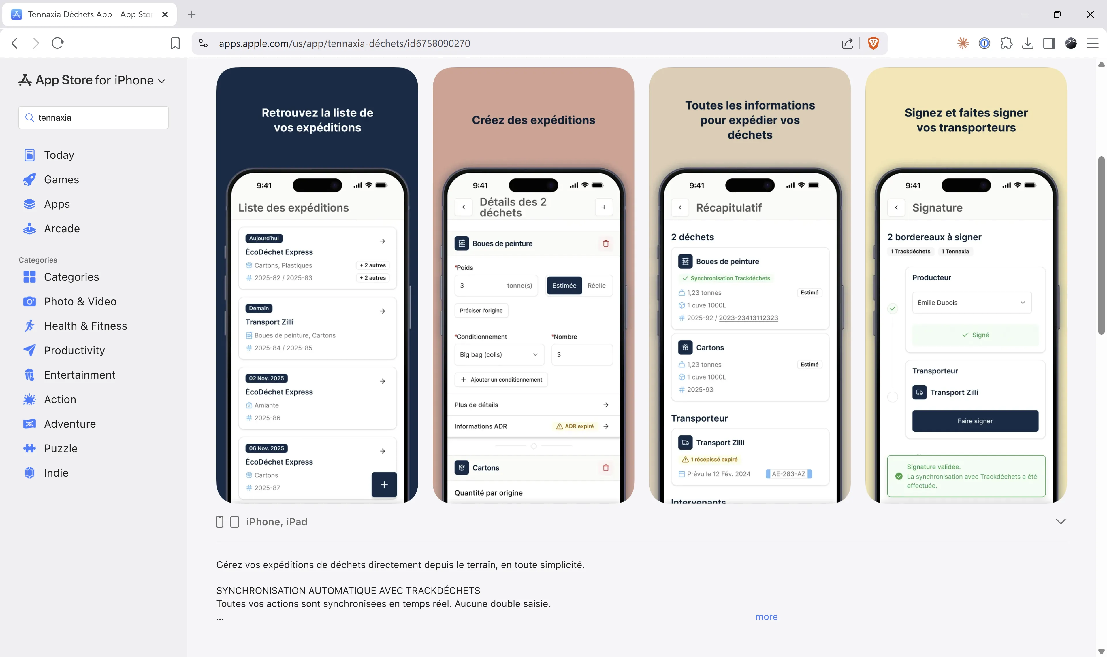 Tennaxia Déchets screenshot
