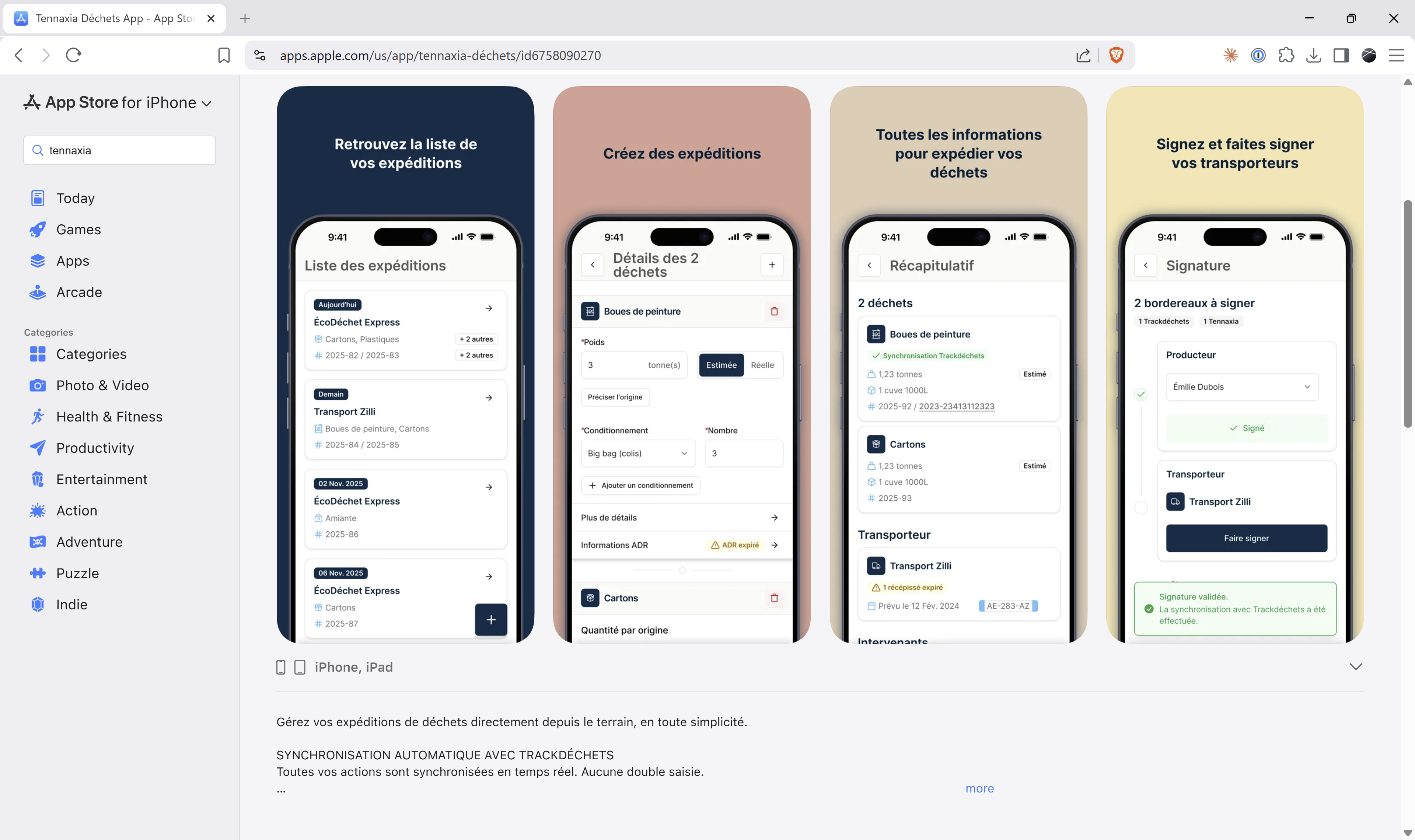 Tennaxia Déchets screenshot